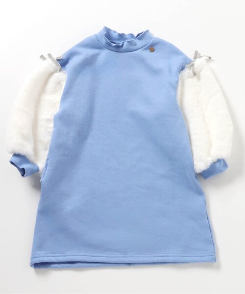 apres les cours(アプレレクール)の「【あったか/WEB限定】裏シャギー袖ボアワンピース(ワンピース・キッズ・ピンク/グレー/サックスブルー・80/90/100/110/120/130/140)」の19枚目の写真