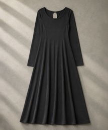 back open gather long dress /バックオープンギャザーロングドレス