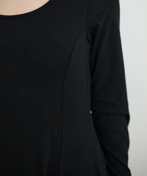 LAULEN（ローレン）の「back open gather long dress /バックオープンギャザーロングドレス（ワンピース・レディース・チャコールグレー/ブラック・FREE）」の13枚目の写真