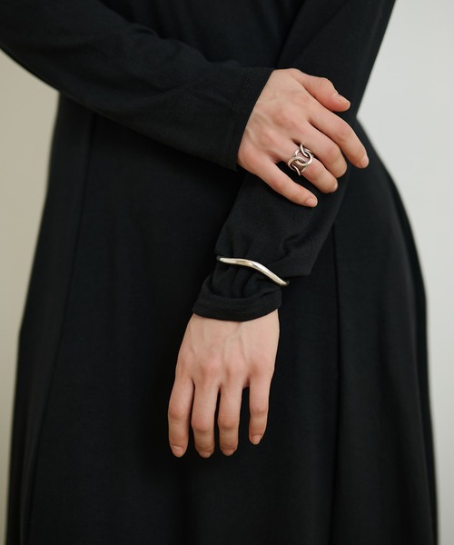 LAULEN（ローレン）の「back open gather long dress /バックオープンギャザーロングドレス（ワンピース・レディース・チャコールグレー/ブラック・FREE）」の19枚目の写真