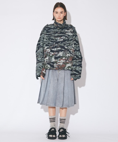 beautiful people（ビューティフルピープル）の「selvedge denim o/d  tuck skirt pants（デニムパンツ・レディース・サックスブルー/ベージュ・36/38）」の8枚目の写真