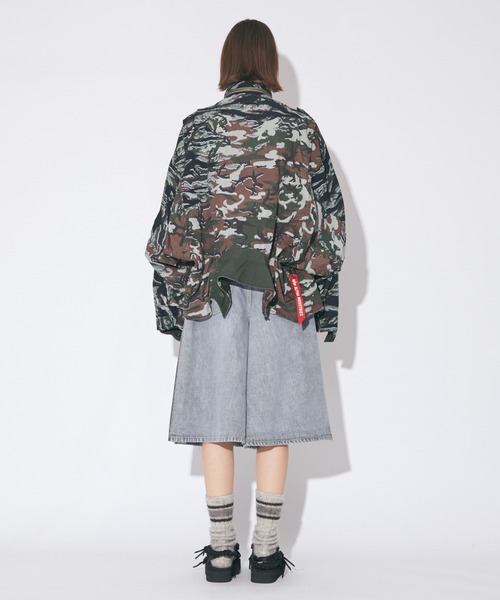 beautiful people（ビューティフルピープル）の「selvedge denim o/d  tuck skirt pants（デニムパンツ・レディース・サックスブルー/ベージュ・36/38）」の9枚目の写真