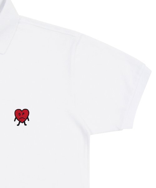 GRAVER（グレーバー）の「[UNISEX]図面ハート刺繍ピケ半袖Tシャツ_ホワイト（ポロシャツ・レディース・ホワイト・LARGE/SMALL/MEDIUM）」の5枚目の写真