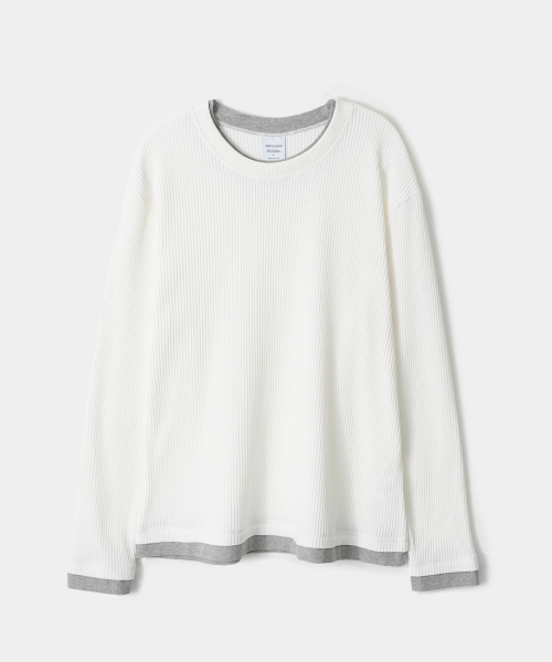 TRIP LE SENS(トリップ ル センス)の「ワッフル&レイヤードロングスリーブTシャツ_ブラック(Tシャツ/カットソー・メンズ・その他・MEDIUM/LARGE)」の4枚目の写真