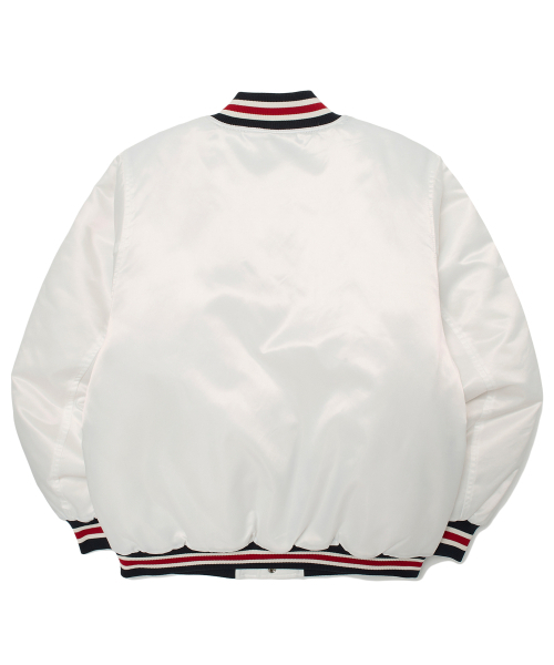WKNDRS(ウィーキャンドース)の「CLASSIC BASEBALL JK (WHITE)(スタジャン・レディース・その他・X-LARGE/MEDIUM/LARGE)」の2枚目の写真