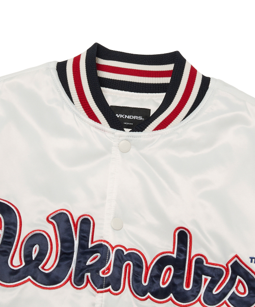 WKNDRS(ウィーキャンドース)の「CLASSIC BASEBALL JK (WHITE)(スタジャン・レディース・その他・X-LARGE/MEDIUM/LARGE)」の3枚目の写真