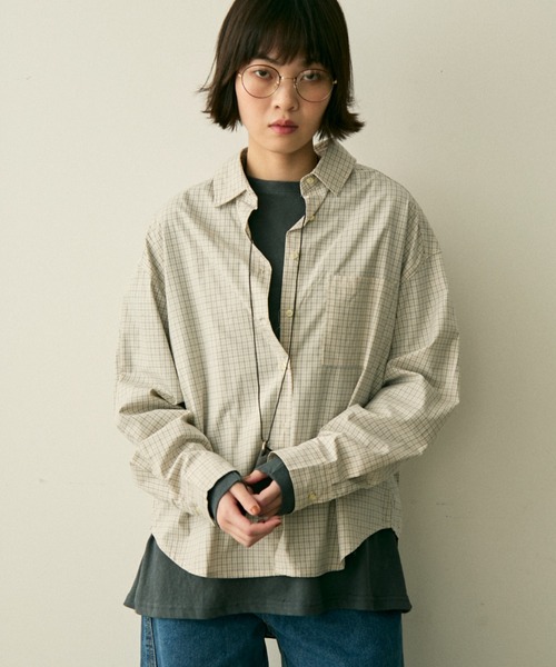 full/fill.（フルフィル）の「natural check shirt / ナチュラルチェックシャツ（シャツ/ブラウス・レディース・ブラウン/ブルー・FREE）」の22枚目の写真
