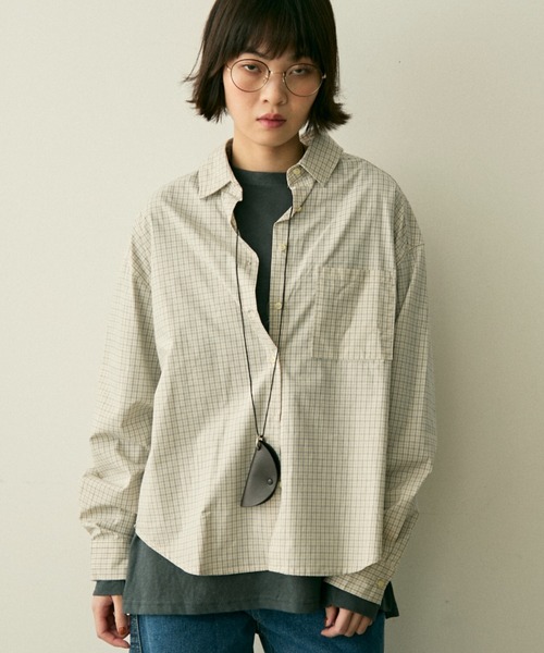 full/fill.（フルフィル）の「natural check shirt / ナチュラルチェックシャツ（シャツ/ブラウス・レディース・ブラウン/ブルー・FREE）」の21枚目の写真