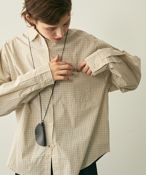 full/fill.（フルフィル）の「natural check shirt / ナチュラルチェックシャツ（シャツ/ブラウス・レディース・ブラウン/ブルー・FREE）」の10枚目の写真