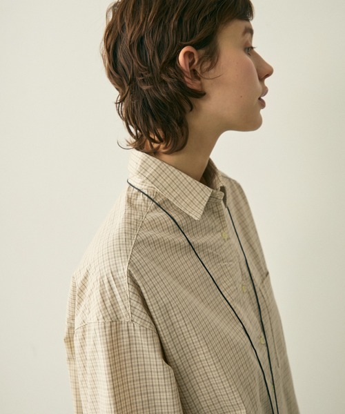 full/fill.（フルフィル）の「natural check shirt / ナチュラルチェックシャツ（シャツ/ブラウス・レディース・ブラウン/ブルー・FREE）」の12枚目の写真
