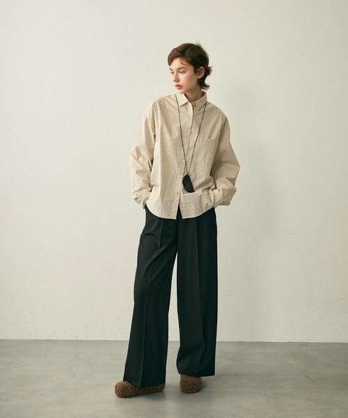 full/fill.（フルフィル）の「natural check shirt / ナチュラルチェックシャツ（シャツ/ブラウス・レディース・ブラウン/ブルー・FREE）」の13枚目の写真