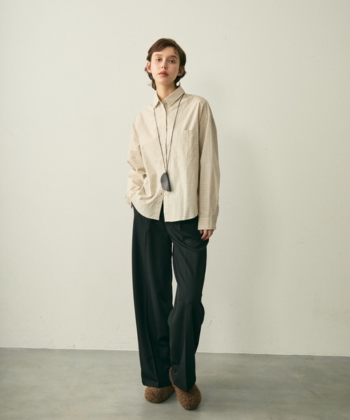 full/fill.（フルフィル）の「natural check shirt / ナチュラルチェックシャツ（シャツ/ブラウス・レディース・ブラウン/ブルー・FREE）」の14枚目の写真