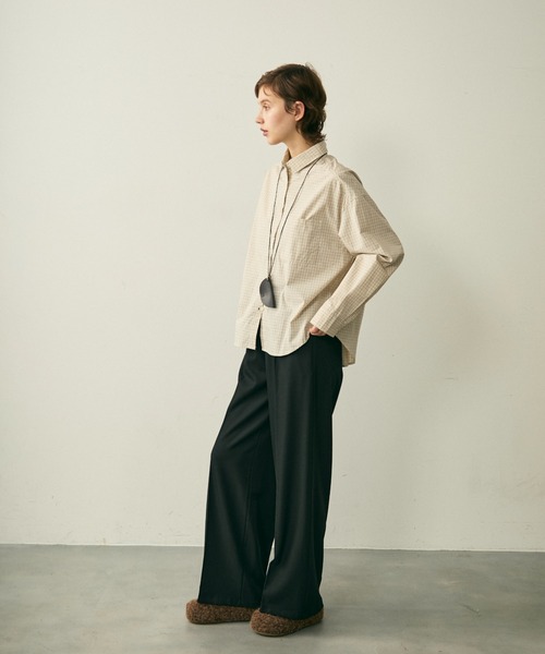 full/fill.（フルフィル）の「natural check shirt / ナチュラルチェックシャツ（シャツ/ブラウス・レディース・ブラウン/ブルー・FREE）」の15枚目の写真