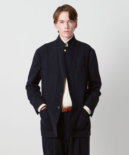 District(ディストリクト)の「<District>シュリンク サージ シングル2ボタン テーラードジャケット(テーラードジャケット・メンズ・ダークブラウン/ネイビー・S/M/L/XL)」の1枚目の写真