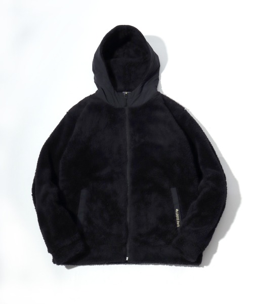 セール】2025AW LOGOS/ロゴス ボアフリース×ナイロン切替 フルジップ