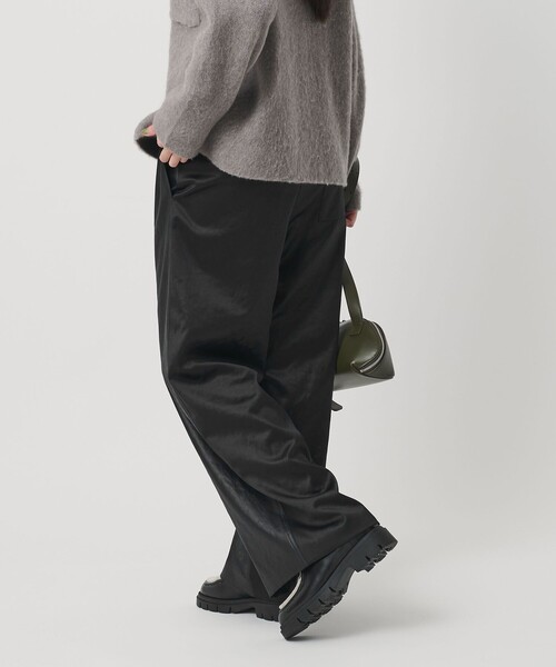 BEAUTY&YOUTH UNITED ARROWS(ビューティーアンドユースユナイテッドアローズ)の「ポリエステル 2トーンサテン ドロストパンツ ウォッシャブル(その他パンツ・レディース・ブラック/ダークブラウン・S/M)」の7枚目の写真
