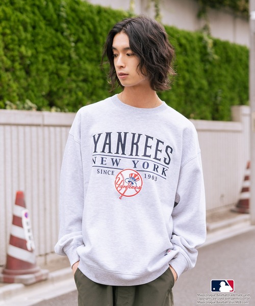 MLB（メジャーリーグベースボール）の「【MLB/メジャーリーグベースボール】 裏起毛 レトロロゴ クルーネックトレーナー スウェット（スウェット・メンズ・杢グレー/ネイビー/ブラック・MEDIUM/LARGE/X-LARGE）」の14枚目の写真