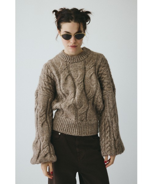 HeRIN.CYE(ヘリンドットサイ)の「Mix knit tops ミックスニットトップス(ニット/セーター・レディース・ライトブラウン/ライトブルー/ライトピンク・FREE)」の1枚目の写真