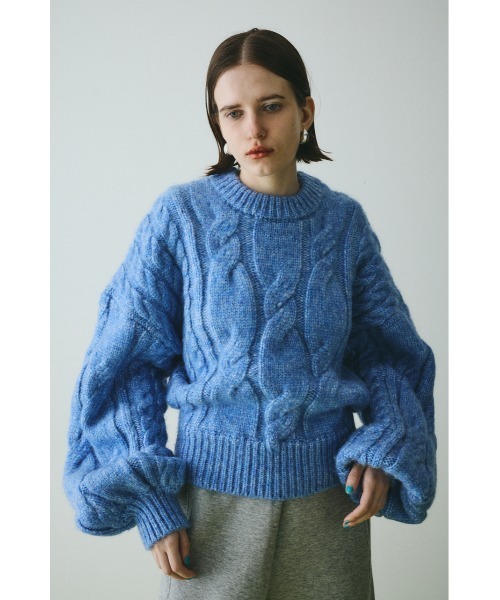 HeRIN.CYE(ヘリンドットサイ)の「Mix knit tops ミックスニットトップス(ニット/セーター・レディース・ライトブラウン/ライトブルー/ライトピンク・FREE)」の2枚目の写真