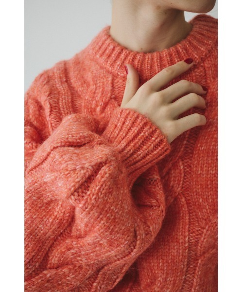 HeRIN.CYE(ヘリンドットサイ)の「Mix knit tops ミックスニットトップス(ニット/セーター・レディース・ライトブラウン/ライトブルー/ライトピンク・FREE)」の4枚目の写真