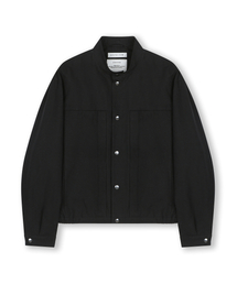 BESLOW（ビースロー）の「STAND COLLAR LINEN JACKET BLACK（その他アウター）」