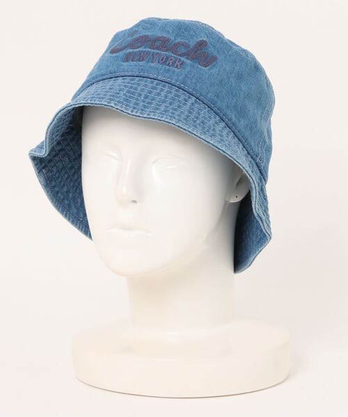 COACH（コーチ）の「コーチ スクリプト エンブロイダード デニム バケット ハット（ハット・レディース・ブルー系その他・(M/L)/XS/S）」の5枚目の写真