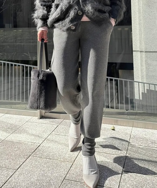 aquagarage（アクアガレージ）の「ニットジョガーパンツ（その他パンツ・レディース・チャコール/アイボリー/ブラック・L/M）」の3枚目の写真