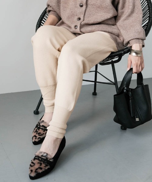 aquagarage（アクアガレージ）の「ニットジョガーパンツ（その他パンツ・レディース・チャコール/アイボリー/ブラック・L/M）」の8枚目の写真