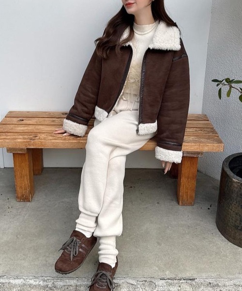 aquagarage（アクアガレージ）の「ニットジョガーパンツ（その他パンツ・レディース・チャコール/アイボリー/ブラック・L/M）」の7枚目の写真