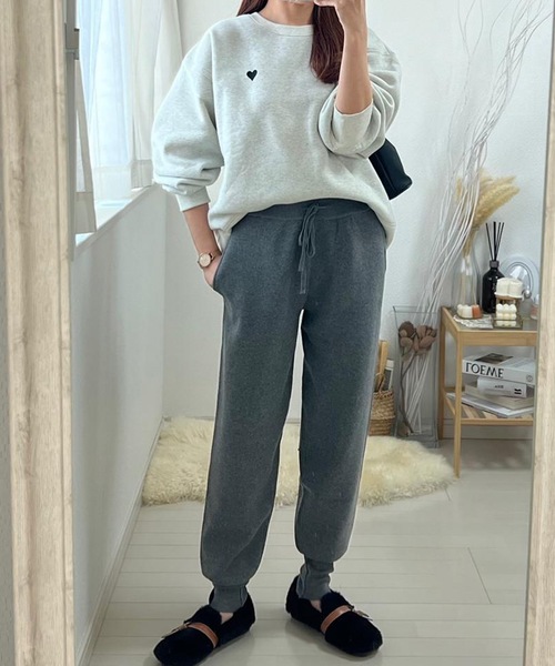 aquagarage（アクアガレージ）の「ニットジョガーパンツ（その他パンツ・レディース・チャコール/アイボリー/ブラック・L/M）」の17枚目の写真