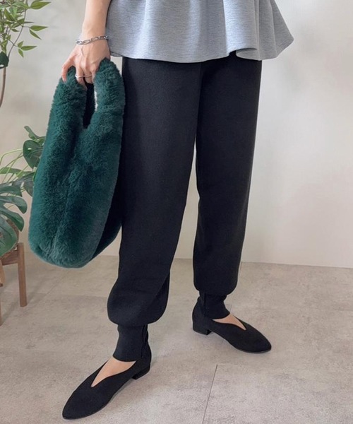 aquagarage（アクアガレージ）の「ニットジョガーパンツ（その他パンツ・レディース・チャコール/アイボリー/ブラック・L/M）」の10枚目の写真