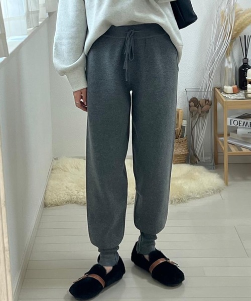 aquagarage（アクアガレージ）の「ニットジョガーパンツ（その他パンツ・レディース・チャコール/アイボリー/ブラック・L/M）」の16枚目の写真