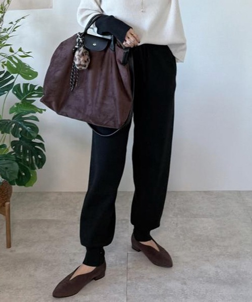 aquagarage（アクアガレージ）の「ニットジョガーパンツ（その他パンツ・レディース・チャコール/アイボリー/ブラック・L/M）」の9枚目の写真