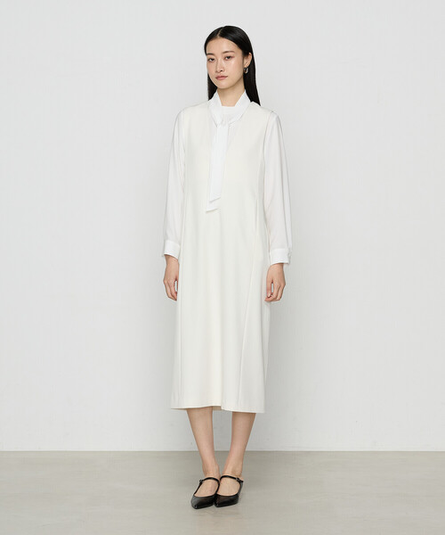 COMME CA(コムサ)の「〔 Sサイズ 〕 トリアセボディシェルピーチ ワンピース(ワンピース・レディース・オフホワイト・5号)」の1枚目の写真