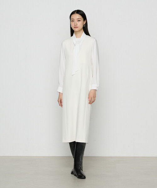 COMME CA(コムサ)の「〔 Sサイズ 〕 トリアセボディシェルピーチ ワンピース(ワンピース・レディース・オフホワイト・5号)」の2枚目の写真