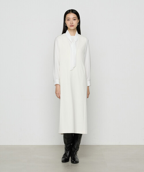 COMME CA(コムサ)の「〔 Sサイズ 〕 トリアセボディシェルピーチ ワンピース(ワンピース・レディース・オフホワイト・5号)」の4枚目の写真