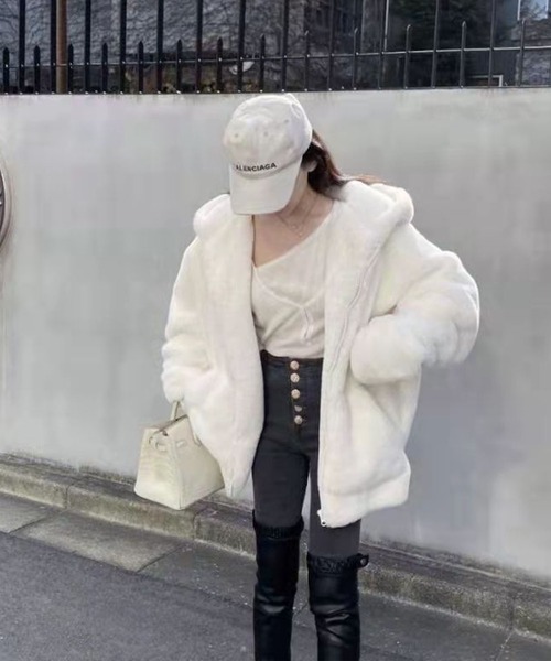 セール】フェイクファー ジャケット パーカー（その他アウター