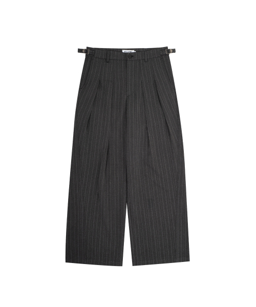 EULER(ユーラ)の「ユーティリティストライプツーピンタックスラックス(チャコールグレー)(スラックス・メンズ・その他・MEDIUM/LARGE)」の3枚目の写真