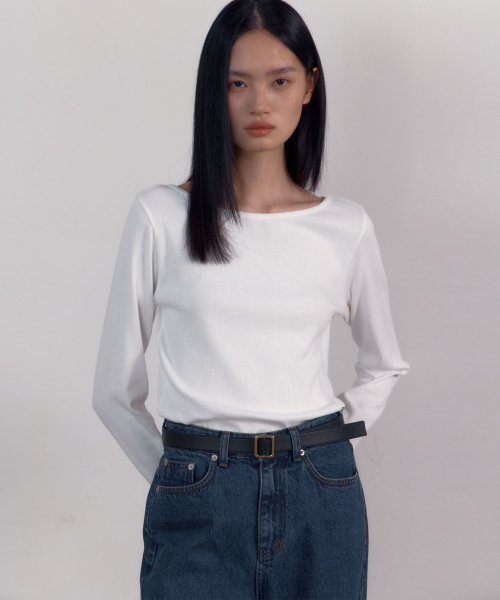 38COMEONCOMMON(38カモンコモン)の「Symbol Boat-neck Long Sleeve T-Shirts (White)(Tシャツ/カットソー・レディース・その他・FREE)」の2枚目の写真