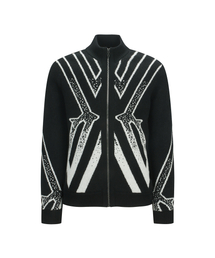 ANEW GOLF（アニューゴルフ）の「M BIG LOGO INTARSIA WIND BLOCK ZIP-UP CARDICAN_BK（ナイロンジャケット）」