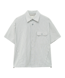 UNGIMMICK（アンジミック）の「PINSTRIPE SHORT SLEEVE SHIRT (LIGHT GRAY)（シャツ/ブラウス）」