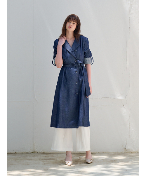 FREAKS BY KIMTAEHOON（フリークス）の「ホットサマーリネンデニムハイウエストトレンチドレス_ BLUE-DENIM [ブルーデニム]（ワンピース・レディース・その他・SMALL/MEDIUM）」の3枚目の写真