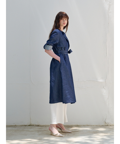 FREAKS BY KIMTAEHOON（フリークス）の「ホットサマーリネンデニムハイウエストトレンチドレス_ BLUE-DENIM [ブルーデニム]（ワンピース・レディース・その他・SMALL/MEDIUM）」の5枚目の写真