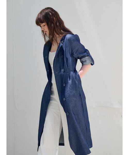 FREAKS BY KIMTAEHOON（フリークス）の「ホットサマーリネンデニムハイウエストトレンチドレス_ BLUE-DENIM [ブルーデニム]（ワンピース・レディース・その他・SMALL/MEDIUM）」の6枚目の写真