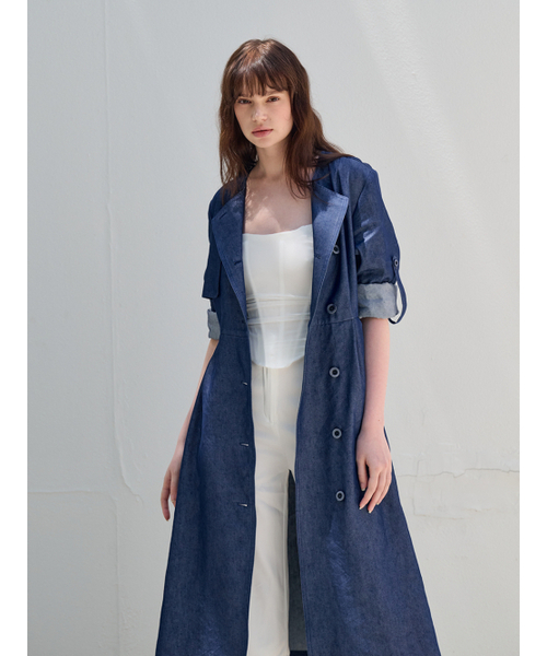 FREAKS BY KIMTAEHOON（フリークス）の「ホットサマーリネンデニムハイウエストトレンチドレス_ BLUE-DENIM [ブルーデニム]（ワンピース・レディース・その他・SMALL/MEDIUM）」の7枚目の写真