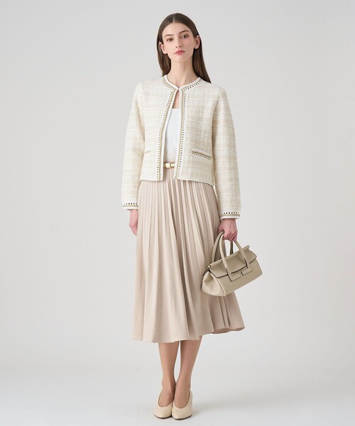 ANAYI(アナイ)の「ノットツイードエジング カーディガン(カーディガン/ボレロ・レディース・ベージュ/ライトグレー・38/36)」の14枚目の写真