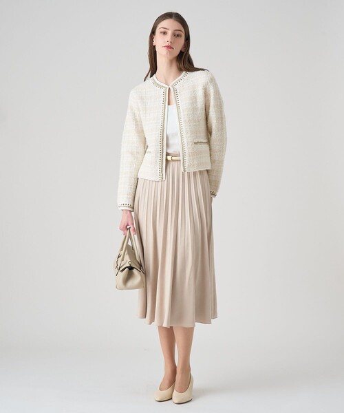 ANAYI(アナイ)の「ノットツイードエジング カーディガン(カーディガン/ボレロ・レディース・ベージュ/ライトグレー・38/36)」の15枚目の写真