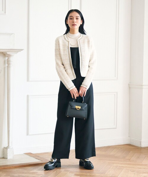 ANAYI(アナイ)の「ノットツイードエジング カーディガン(カーディガン/ボレロ・レディース・ベージュ/ライトグレー・38/36)」の16枚目の写真