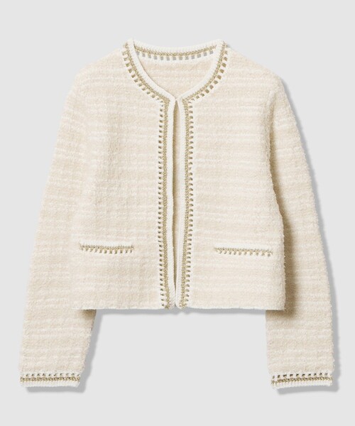 ANAYI(アナイ)の「ノットツイードエジング カーディガン(カーディガン/ボレロ・レディース・ベージュ/ライトグレー・38/36)」の22枚目の写真