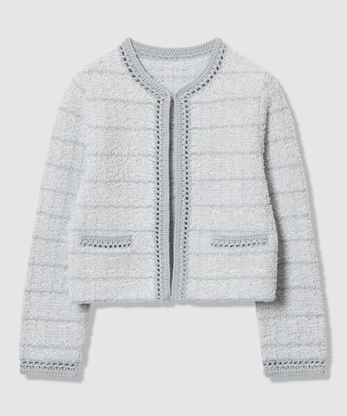 ANAYI(アナイ)の「ノットツイードエジング カーディガン(カーディガン/ボレロ・レディース・ベージュ/ライトグレー・38/36)」の6枚目の写真